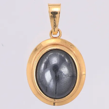 Hänge hematit Bronsil AB 23mm, 18K Vikt: 2 g