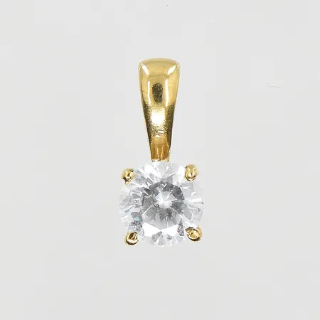 Hänge med vit sten längd 9mm, bredd 5mm, 9K. Vikt: 0,7 g