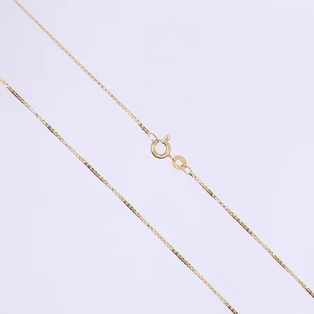 Halskedja Venezia längd 46cm bredd 1mm lätt bucklig 18K Vikt: 3,3 g