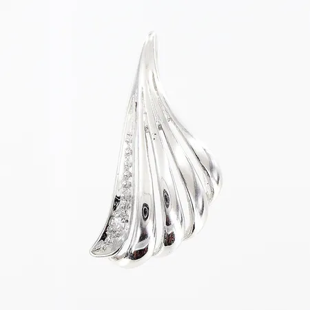 Hänge med 8/8-slipad diamant ca 0,01ct, 22mm, vitguld, 14K Vikt: 1,5 g