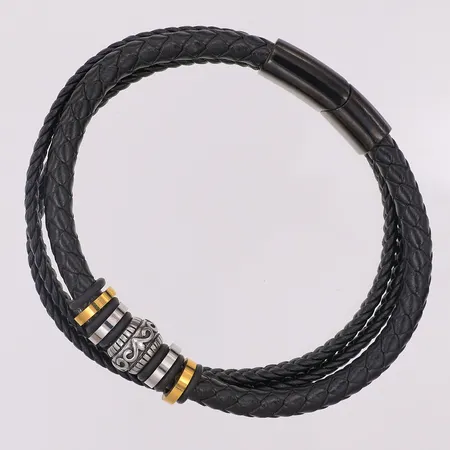 Läderarmband Love you forever 23cm, metall