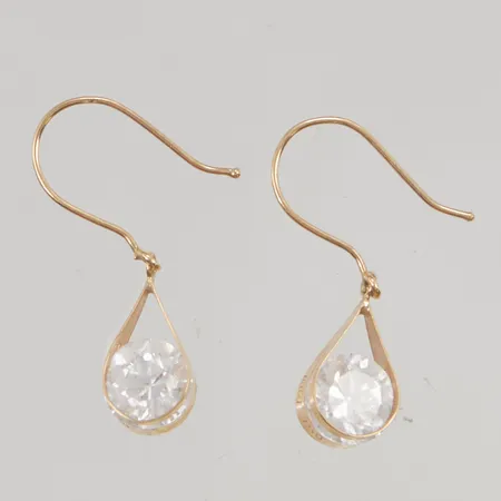 Örhängen 27mm vita stenar 18K 1,9g.