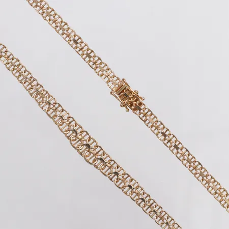 Collier doserad X-länk  längd 45,5cm bredd 5,5-8,5mm, 18K Vikt: 18 g