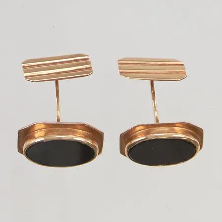 Manschettknappar onyx 18x15mm 14K 8,7g.