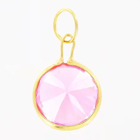 Hänge 17x10mm med rosa sten 18K Vikt: 1,8 g