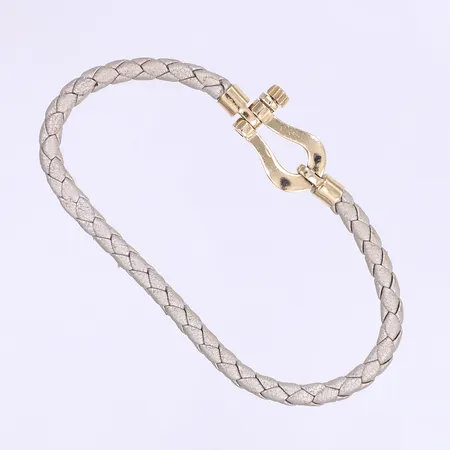 Armband med gulddetaljer något slitet 18K Vikt: 5,5 g