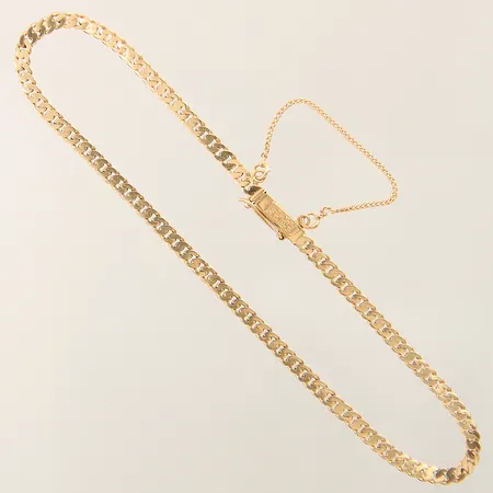 Armband Pansar med säkerhetskedja längd 18cm bredd 2,5mm slappt lås 18K Vikt: 3,2 g