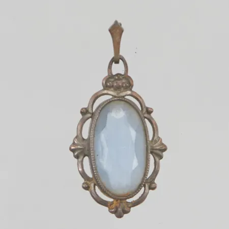 Hänge 27mm blå sten 830/1000 Silver 2,5g.