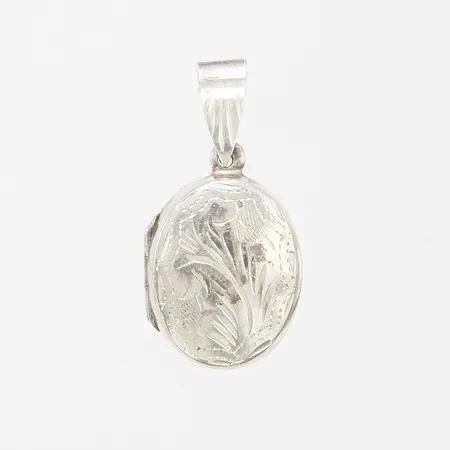 Hänge medaljong, längd 31mm, bredd 16mm, blomsterdekor, öppningsbar, buckla, 925/1000 silver, Vikt: 3,4g Vikt: 3,4 g