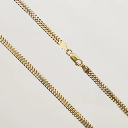 Collier fiskbenslänk, längd 42,5cm, bredd 4,2mm, 18K  Vikt: 11 g