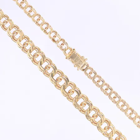 Halscollier doserad Bismarck 45,5cm, bredd 6-10mm, svenska stämplar, 18K Vikt: 39,3 g