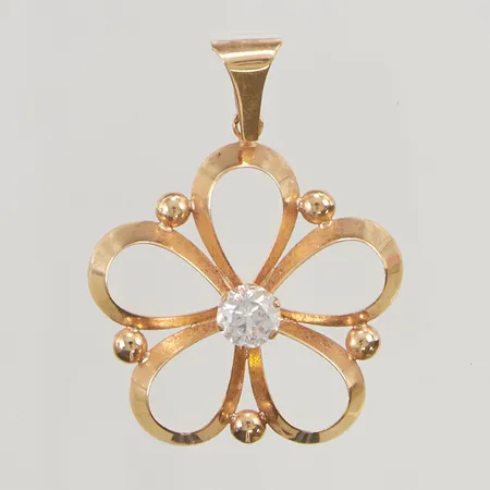 Hänge 34mm vit sten 18K 2,6g.