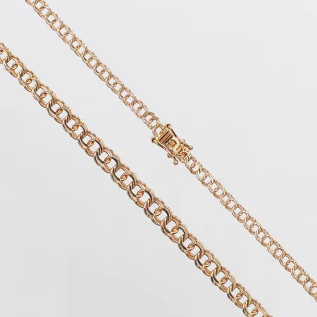 Collier Bismarck Guldfynd längd 42,5cm bredd 3,3-5mm 18K Vikt: 10,1 g