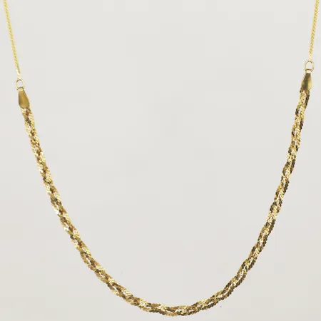 Collier flätat längd 42cm, bredd 3,2mm, 18K Vikt: 3,9 g