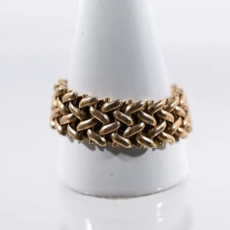 Länkring Stl: 19½ bredd 7,6mm 18k 5g Vikt: 5 g