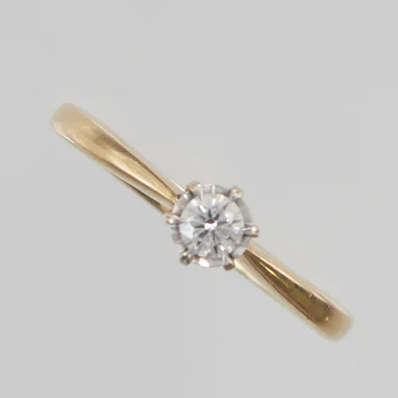 Ring diamant ca 0,16ct stl:17½ bredd 4mm 18K 2,7g.