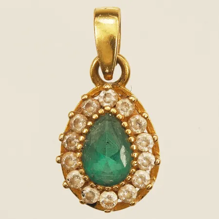 Hänge med stenar, 16mm, bredd 8,5mm, 21K Vikt: 1,3 g