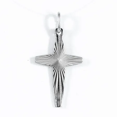 Hänge kors bredd 12mm, längd 24mm rodierat silver 835/1000 0,6g. 