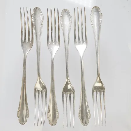 6 Gafflar, 21,2cm, Silver 830/1000, 316,7g Vikt: 316,7 g