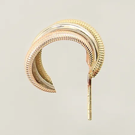 Udda örhänge 18x7,8mm trefärgad 18K Vikt: 1,5 g