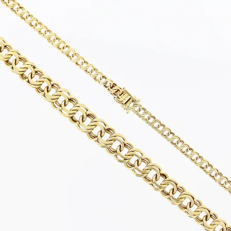 Collier doserad Bismarck längd 47cm, bredd 4-9mm, 18K Vikt: 32 g