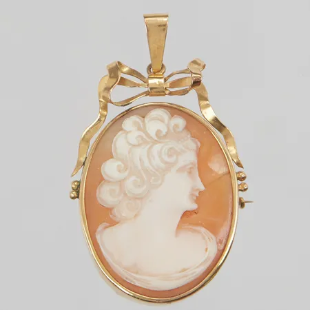 Hänge/brosch Kamé 40mm 18K bruttovikt 6,8g.