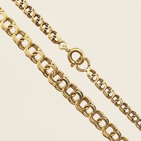 Collier doserad Bismarck längd 46cm, bredd 3,5-5,5mm, Styletta Guldvaruaktiebolaget, 18K  Vikt: 9,5 g