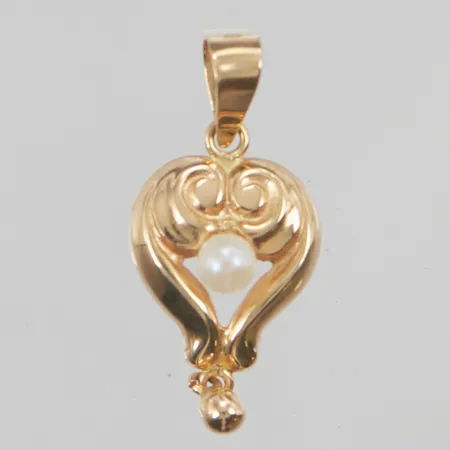 Hänge 21mm pärla, 18K 0,9g.