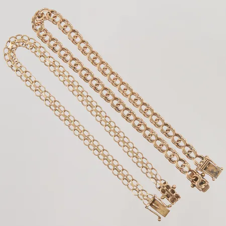 2 Armband med defekta länkar, 18K 15,3g.