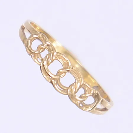 Ring doserad Bismarck stl:17 bredd 2-5mm svenska stämplar 18K Vikt: 1,1 g