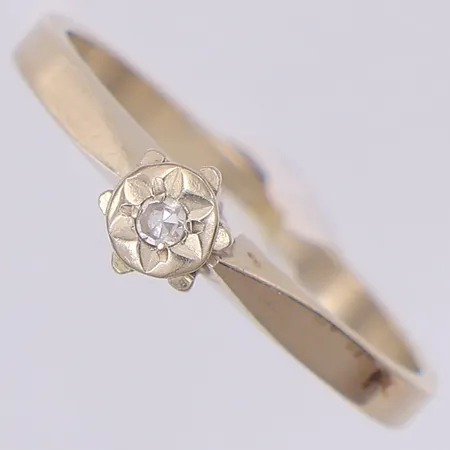 Ring diamant ca 0,02ct stl:16¾ vitguld, 18K Vikt: 2,1 g