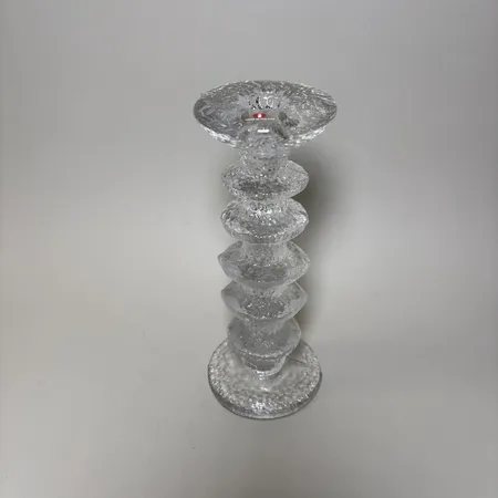 Ljusstake Iittala "Festivo" Timo Sarpaneva höjd 21,5cm etikettmärkt, glas. Skickas med postpaket.