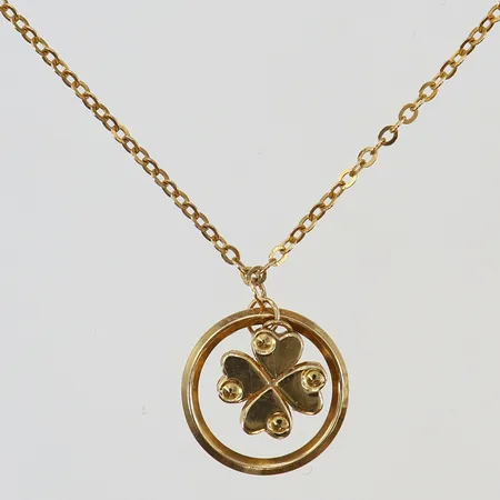 Collier med integrerat hänge längd 42-44cm bredd 1,2-12mm 18K.  Vikt: 2,5 g