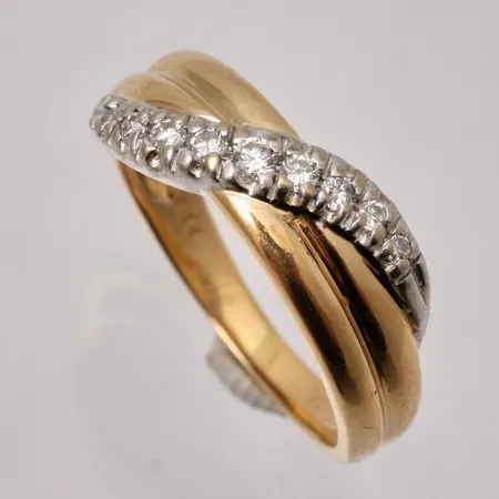 Ring stl:17¾ bredd 2,4-8,3mm, diamanter, 0,20ct, Guldfynd, 18K, 3,87g.