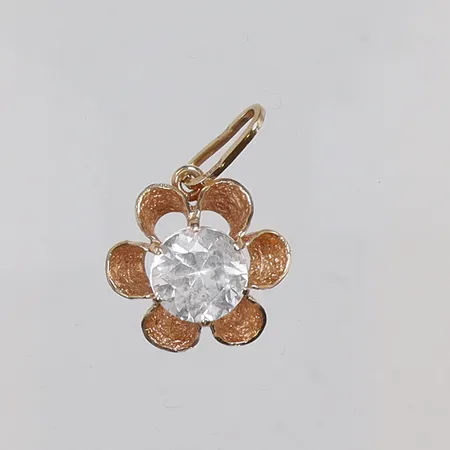 Hänge med vit sten 15x22mm inklusive hängöglan 18K Vikt: 1,9 g