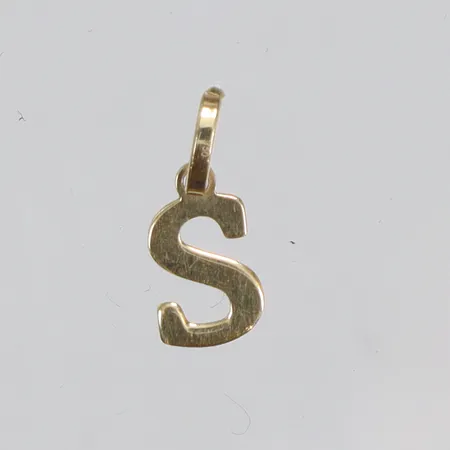 Hänge bokstaven "S" 10x5mm, 18K Vikt: 0,1 g