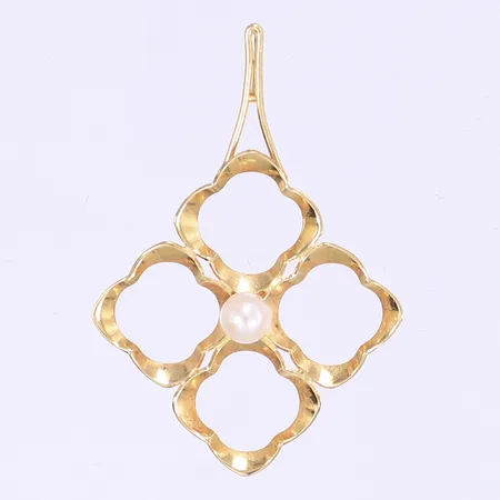 Hänge med pärla Alton Falköping 1996, 40x27mm, 18K Vikt: 1,7 g