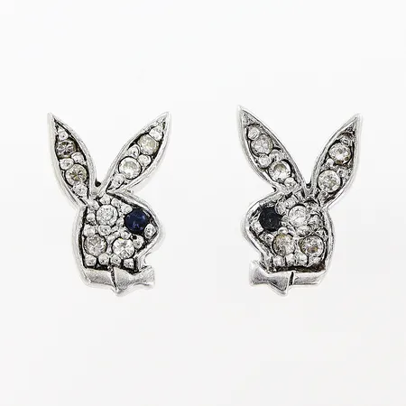 Örhängen med stenar 7x11mm, en stopp saknas, silver 925/1000 Vikt: 1,6 g