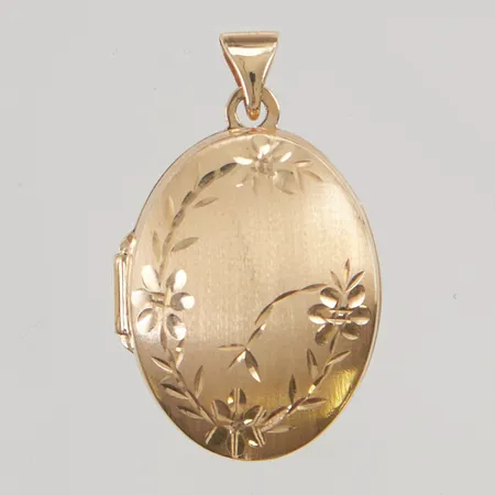 Medaljong 21mm delvis dekorerad 18K 2,3g.