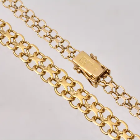 Collier Xlänk 51,5cm, bredd 5,4-8,1mm, 18K, fint skick, 16,55g.