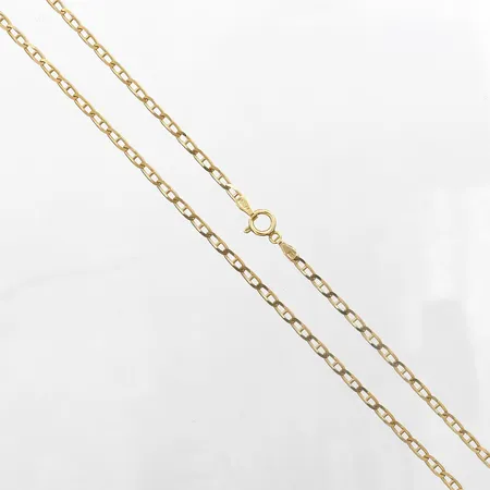 Kedja längd 55cm, bredd 2mm, 14K.  Vikt: 6,8 g