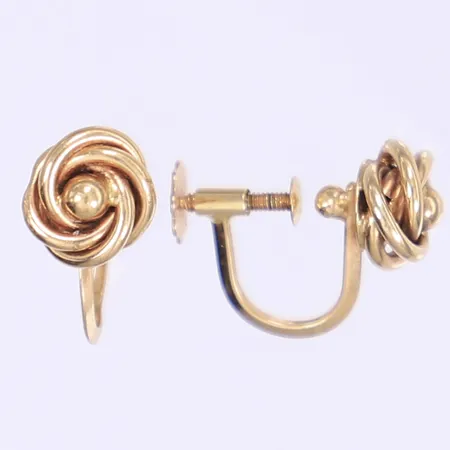 Ett par örhängen 10mm skruvlås 18K Vikt: 2,9 g