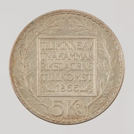 Mynt 5kr 1966, 400/1000 Silver 18,1g.