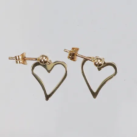 Ett par Örhängen hjärtan 11x17mm 18K Vikt: 1,3 g
