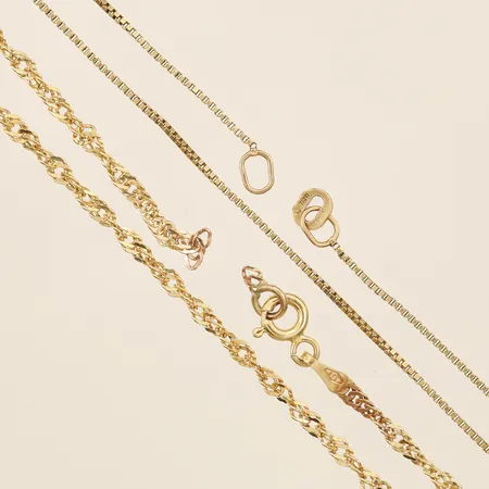 Två kedjor, defekta 14K Vikt: 3,7 g