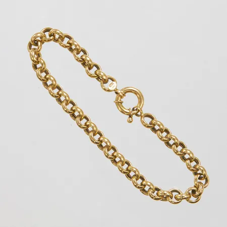 Armband Ärtlänk längd 19cm, bredd 6,5mm, GHA, ihåligt, 18K, Vikt: 7,3g 