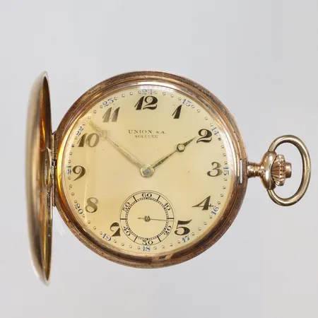 Fickur Union S.A, Savonette, 14K i yttre boett, bruttovikt 65,5g 