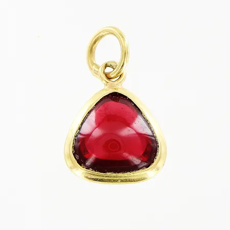 Hänge med röd sten 17mm, 18K Vikt: 1,2 g