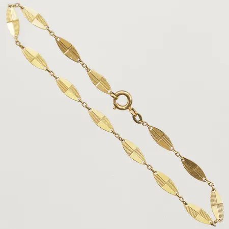 Armband längd 18cm, bredd 3,6mm, 18K  Vikt: 2 g