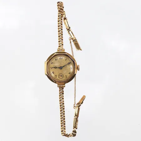 Damur,fungerar ej,diameter ca 23.5 mm,18 k i ur och band,totalvikt 16.6 gram.